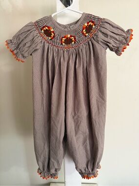 Delaney Smocked Thanksgiving Bubble Romper